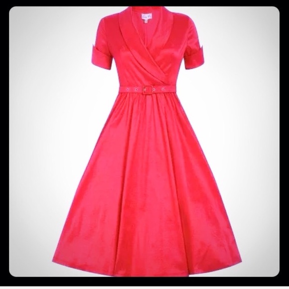 Lindy Bop Dresses & Skirts - Lindy Bop Red Satin Vanda dress